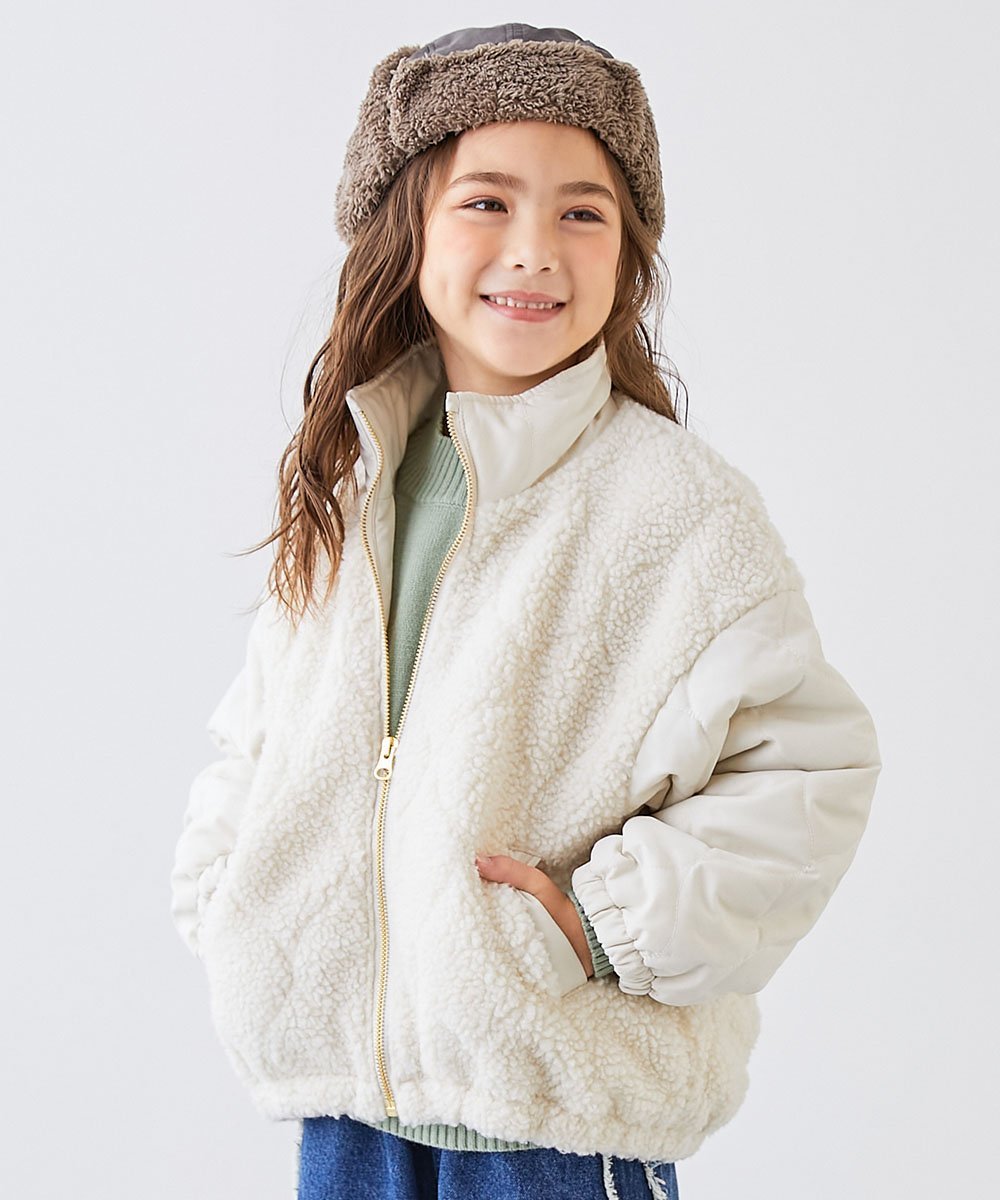 devirock｜洗える キルティングボア 切り替え スタンドジャケット