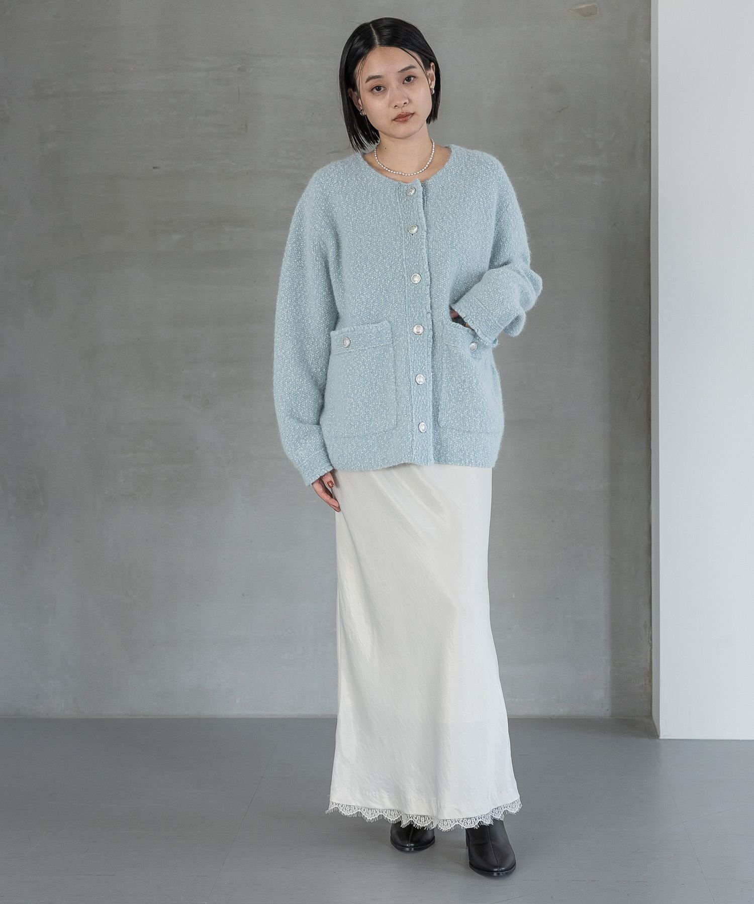 A part by｜【セットアップ対応】アンゴラウールツイードカーディガン