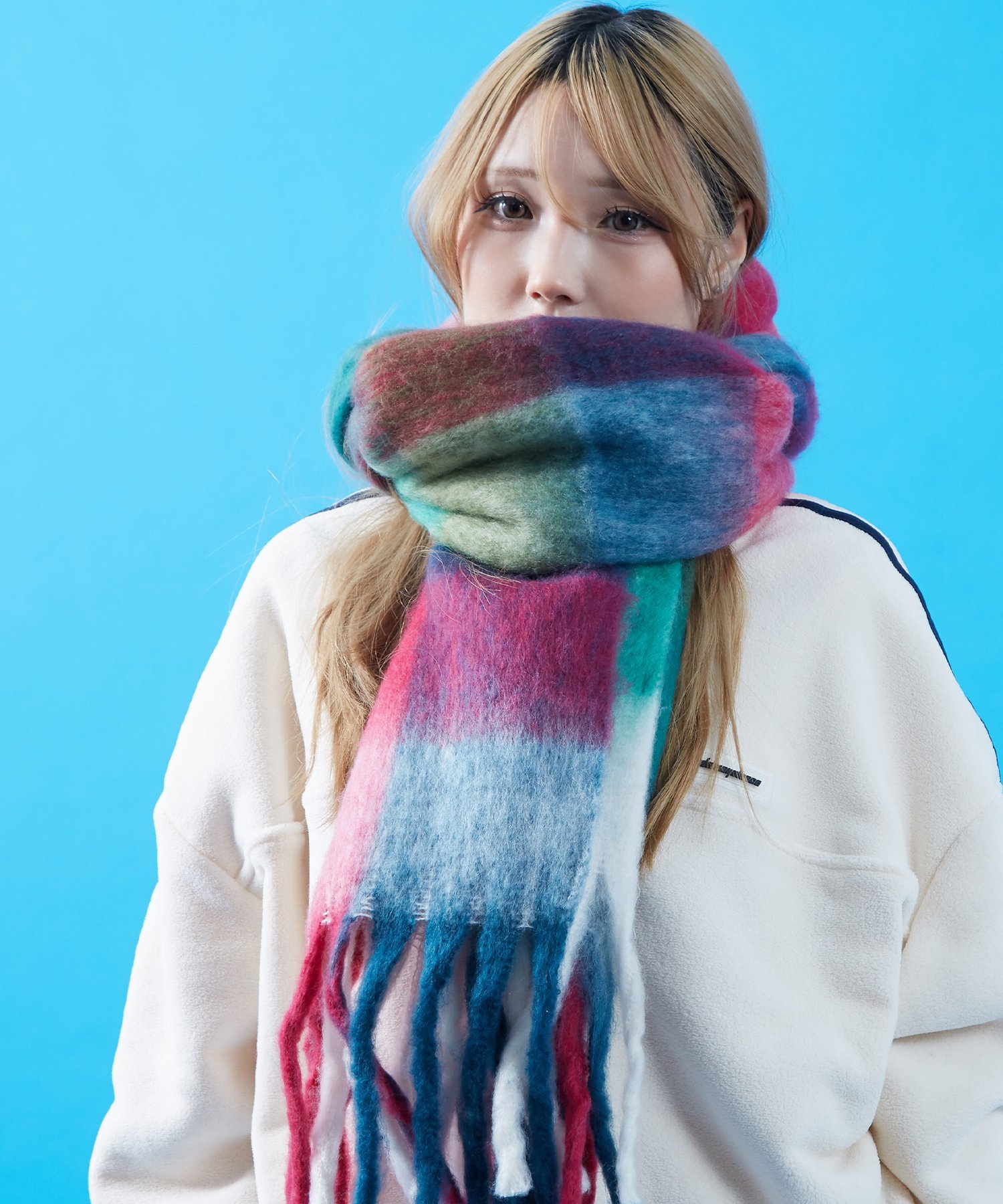 improves｜チェック柄 フリンジ マフラー | Rakuten Fashion(楽天