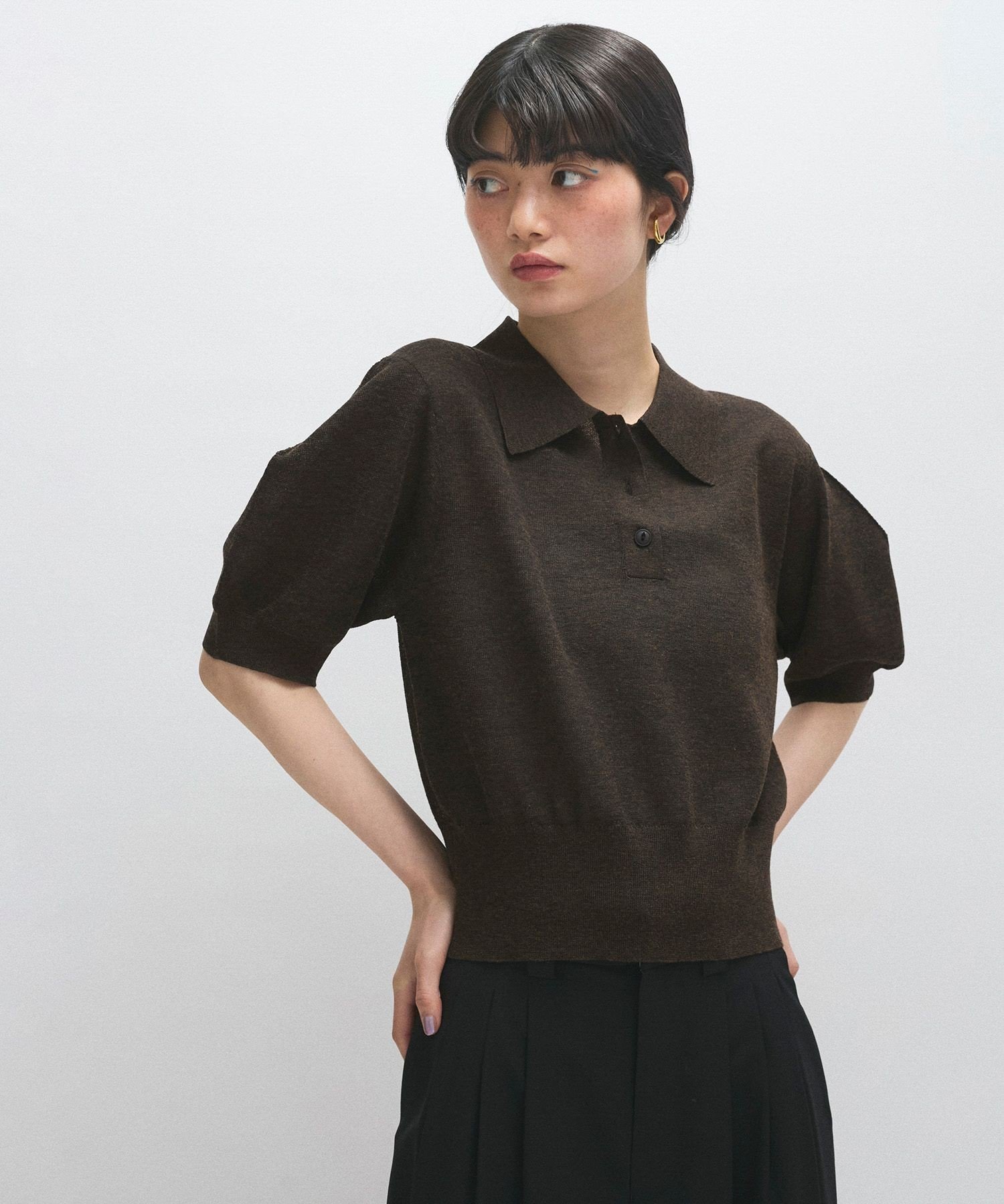 ADAM ET ROPE'｜ラミーニットポロシャツ | Rakuten Fashion(楽天