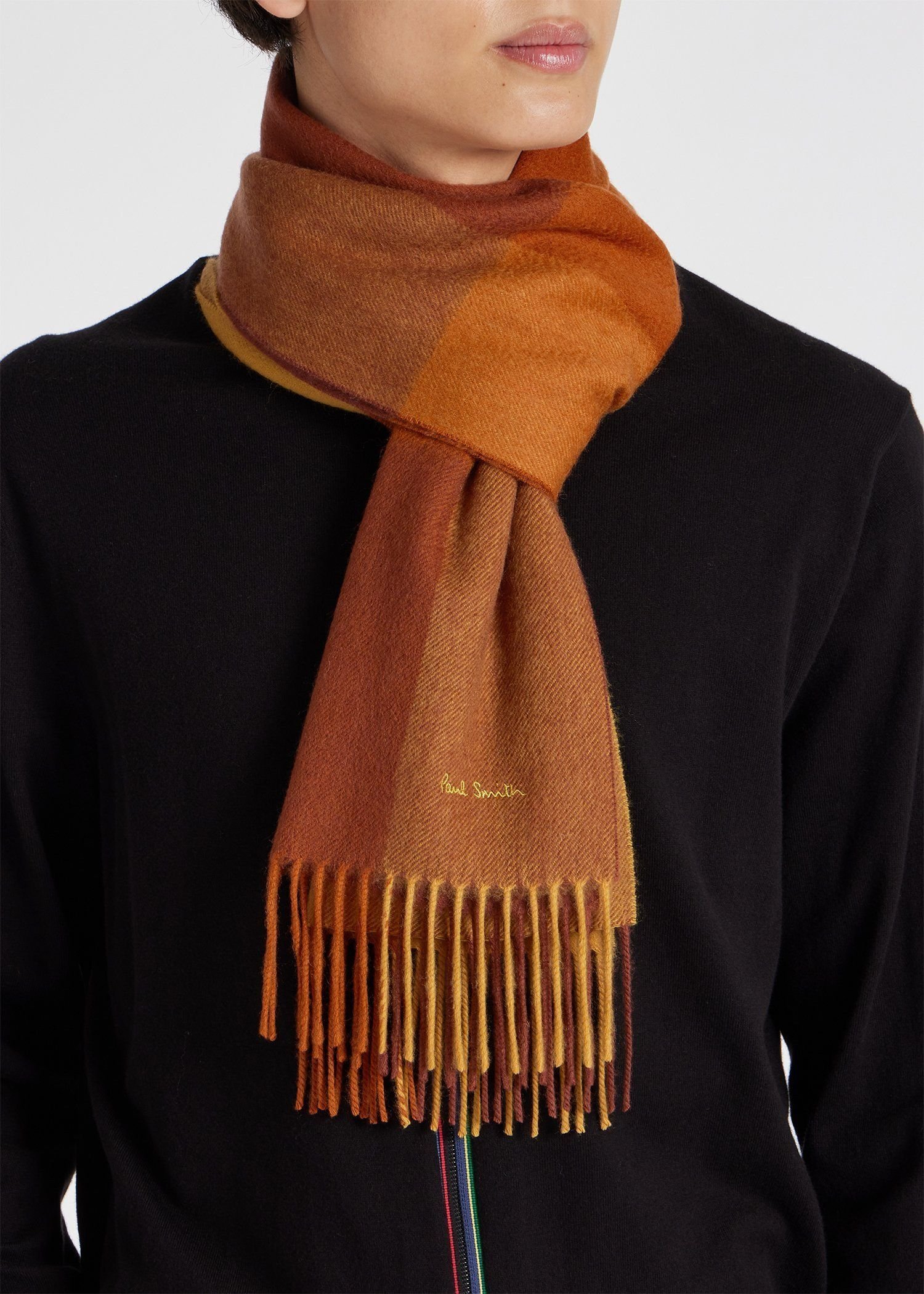 Paul Smith｜ブロックチェック カシミヤブレンド マフラー | Rakuten