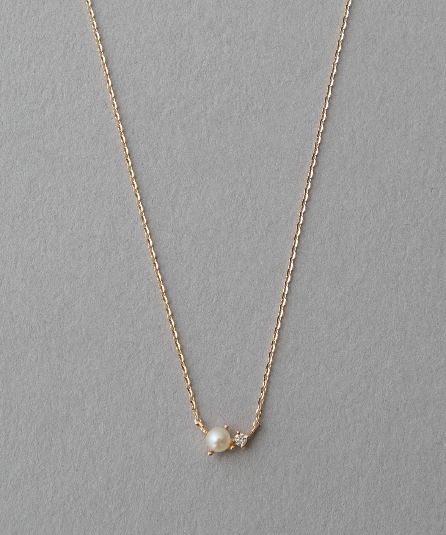 ete｜[レイヤード] K10YG パール/ダイヤモンド ネックレス | Rakuten