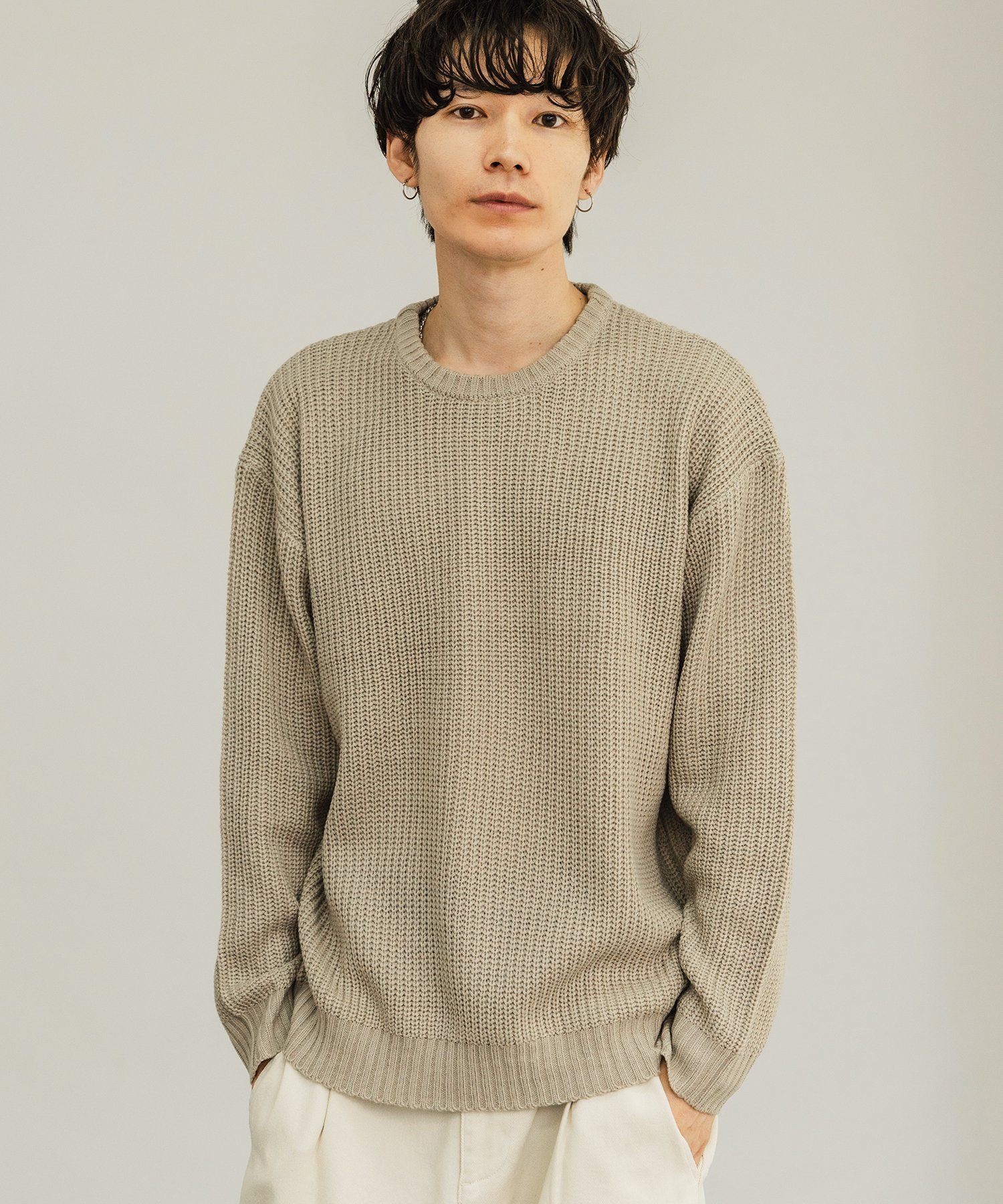 improves｜畦編み クルーネック ニットセーター | Rakuten Fashion