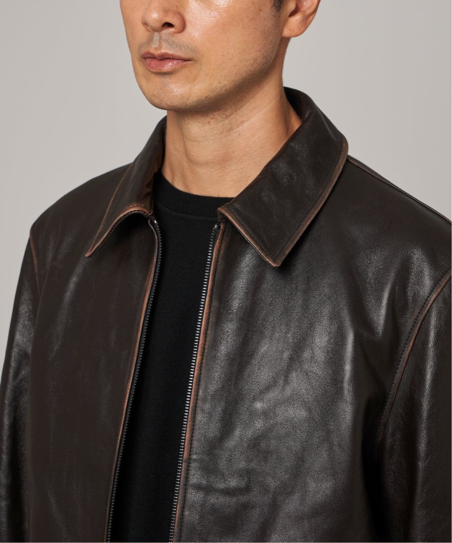 EDIFICE｜ラムレザー フレンチアンティーク ライダースジャケット