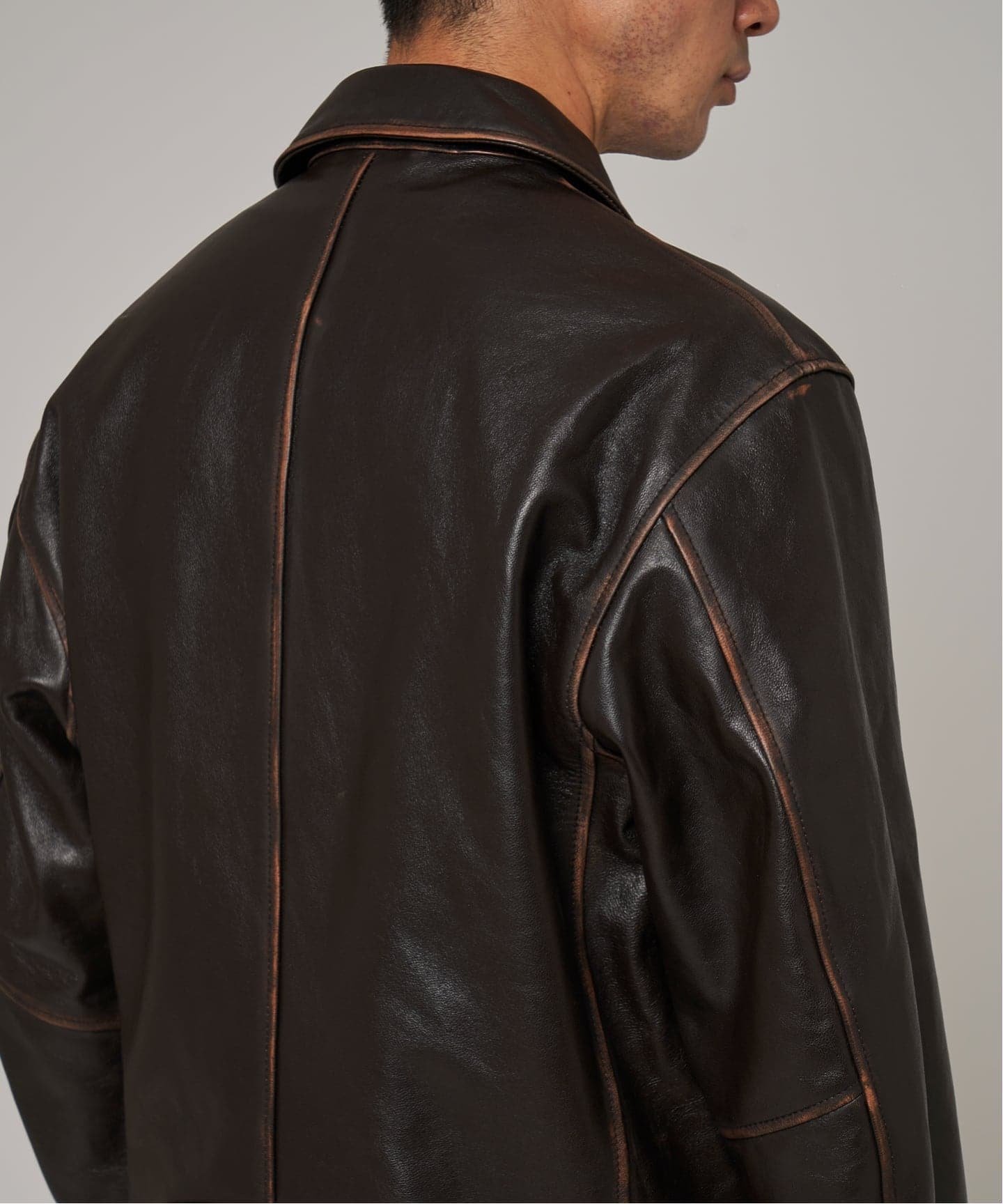 EDIFICE｜ラムレザー フレンチアンティーク ライダースジャケット