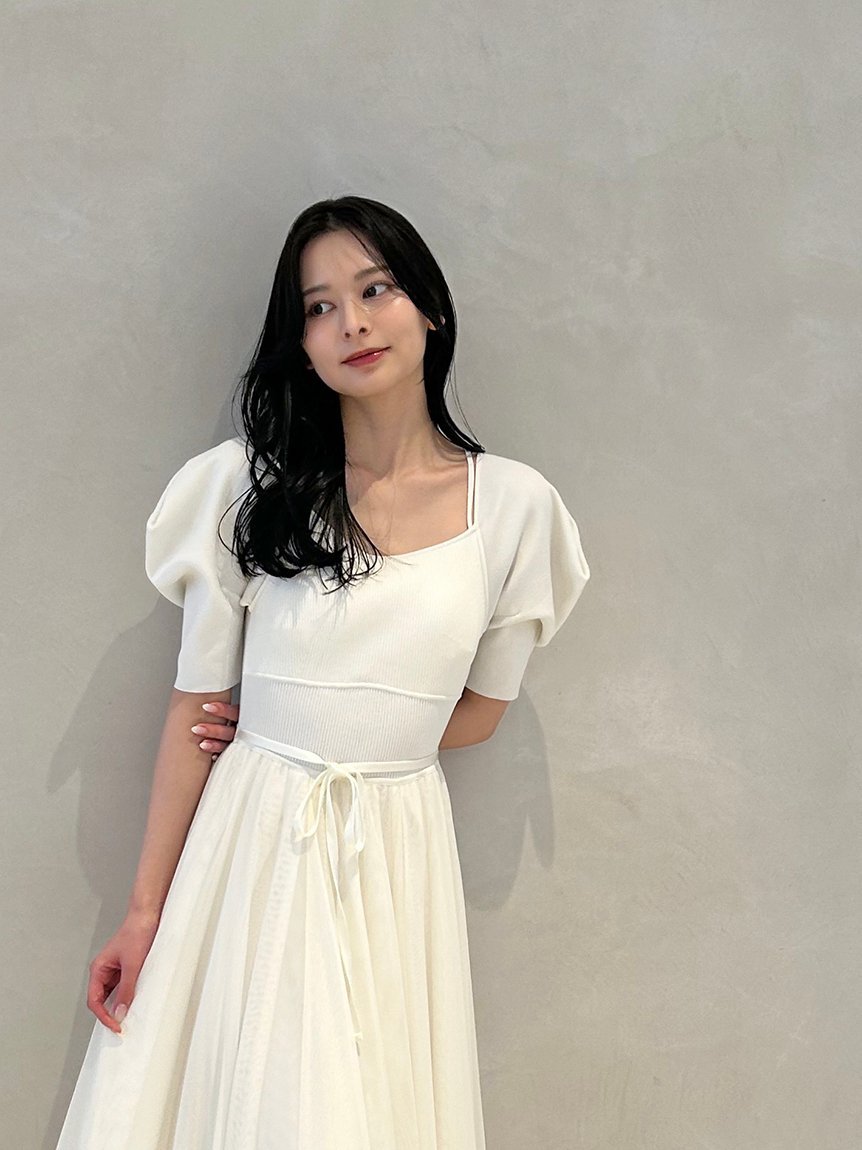 SNIDEL｜【Chacott】ニット×チュールコンビワンピース | Rakuten