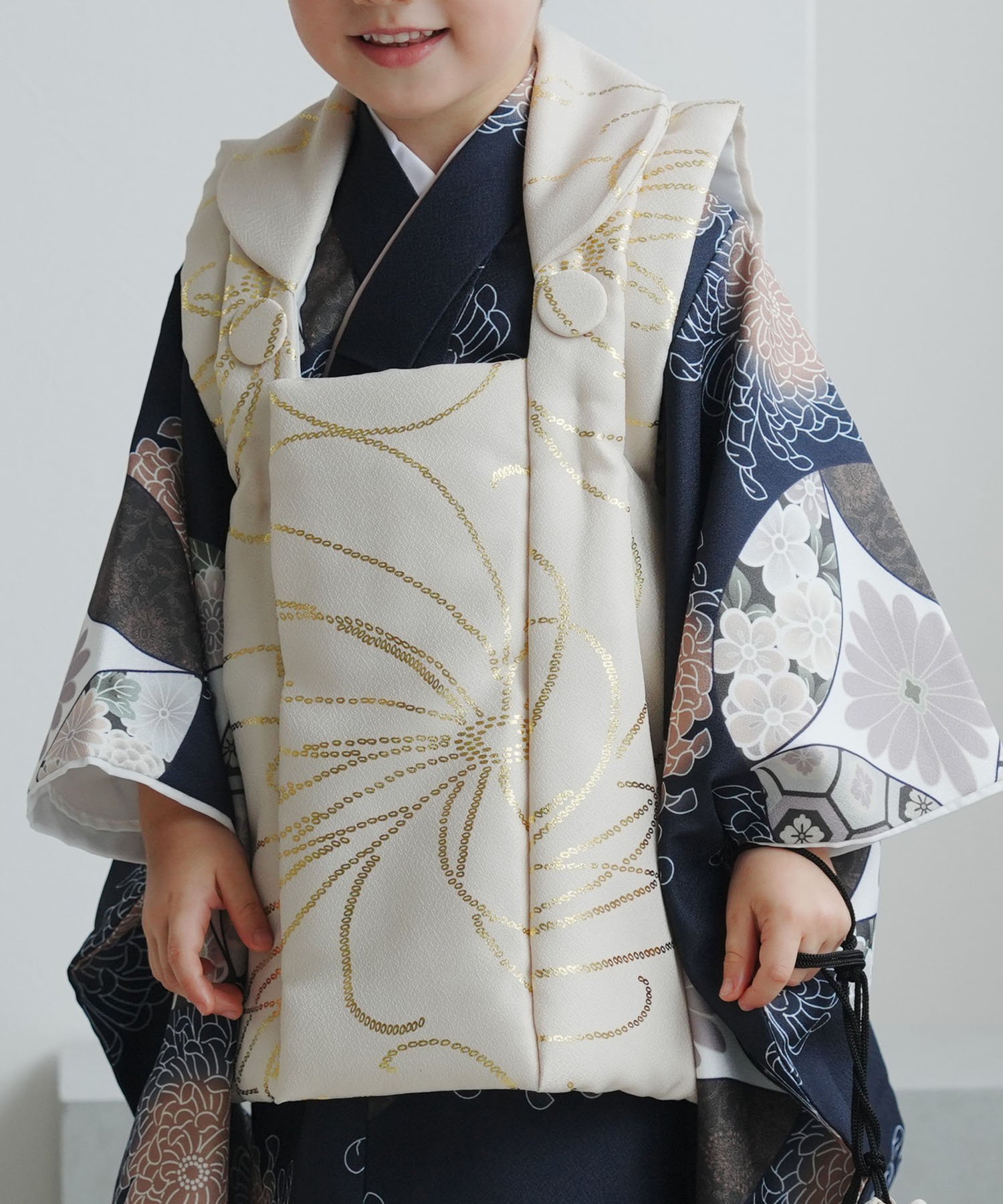 utatane｜ひよこ商店 七五三 着物 3歳 男の子 被布フルセット ベージュ