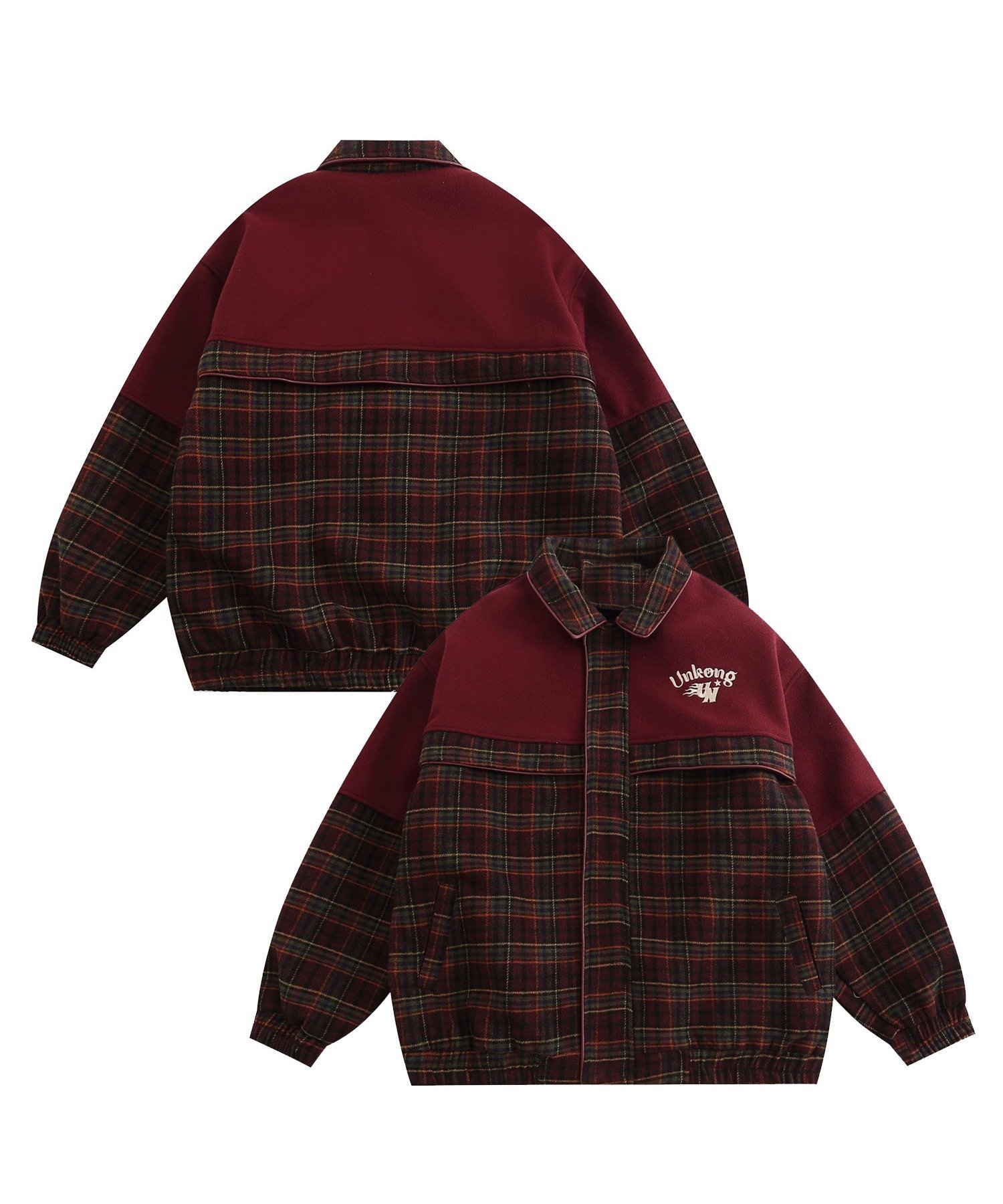 aimoha｜HOOK/チェック切り替えコーチジャケット | Rakuten Fashion