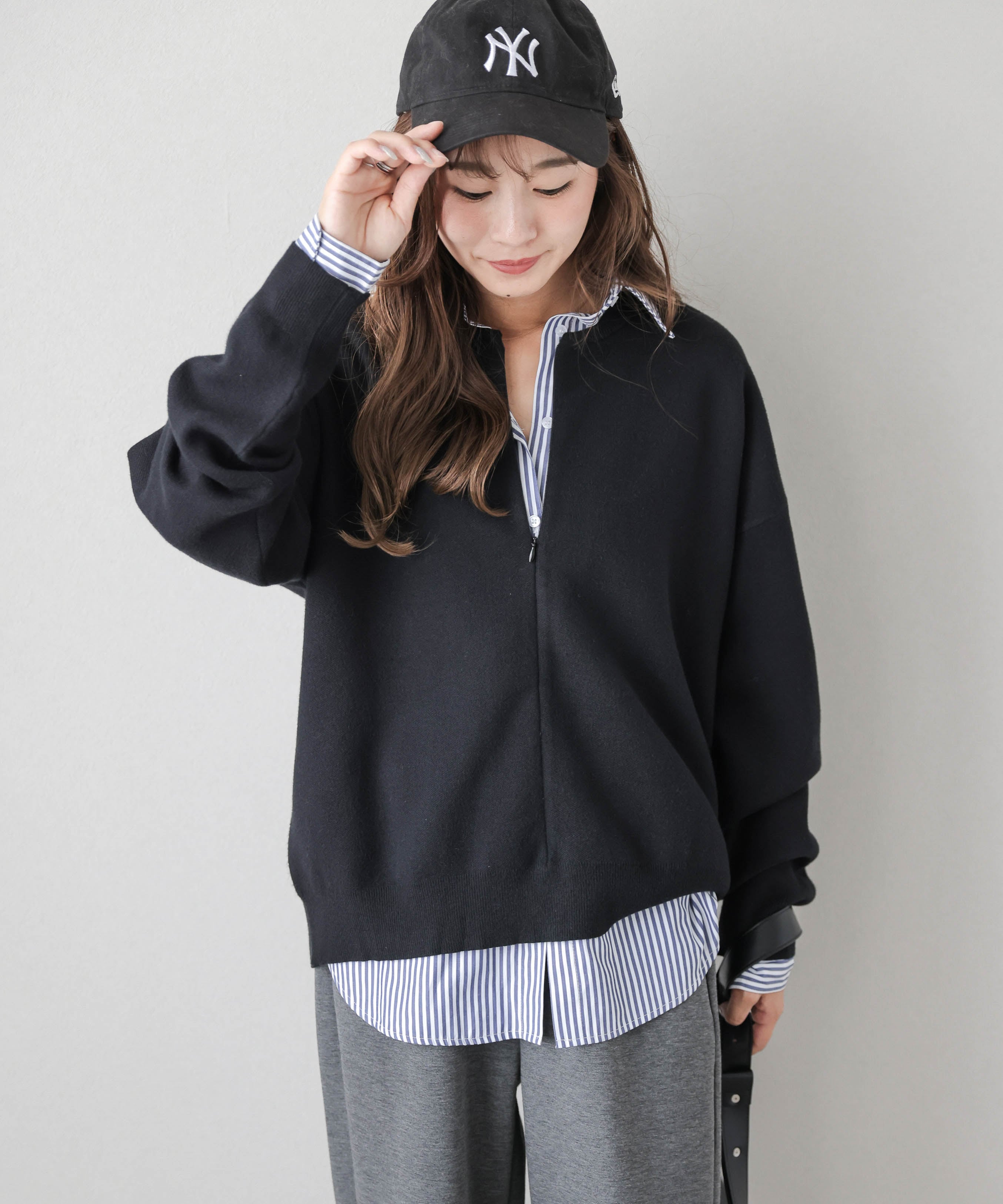 Lajour｜センタージップアップニットトップス | Rakuten Fashion(楽天