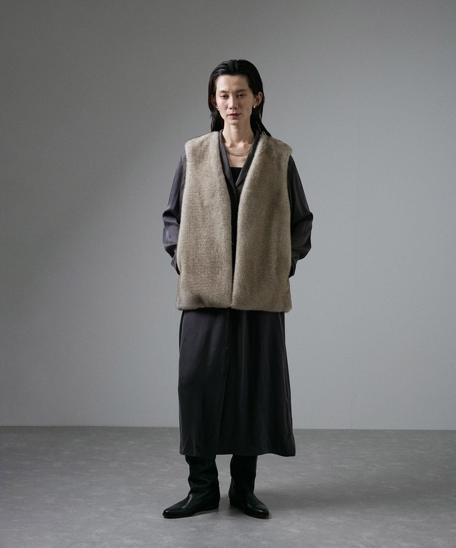 SALON adam et rope'｜ミンクライクエコファージレ/ベスト【制電機能