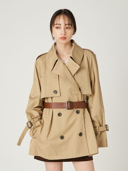FRAY I.D｜レザーベルトショートトレンチコート | Rakuten Fashion