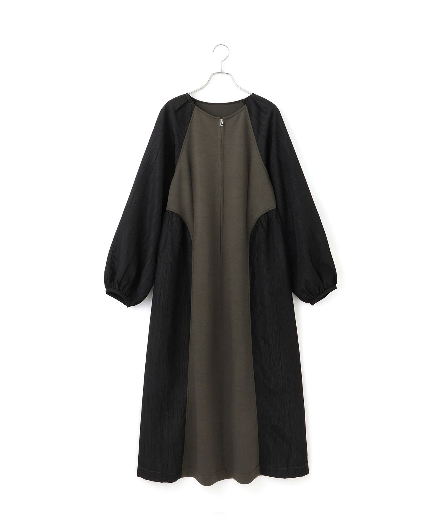 ADAM ET ROPE'｜【WEB限定】フロントZIPコンビギャザーワンピース