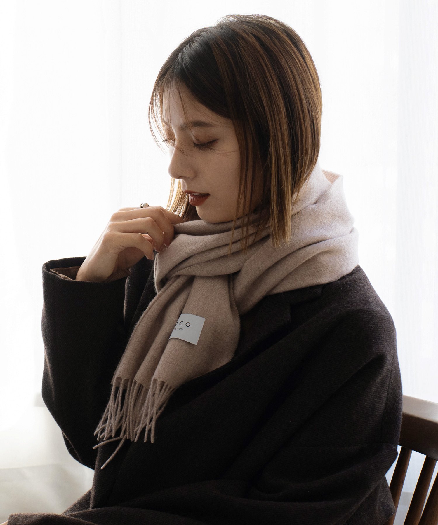 VitaFelice｜カシミヤ100%マフラー (182cm*30cm) レディース メンズ