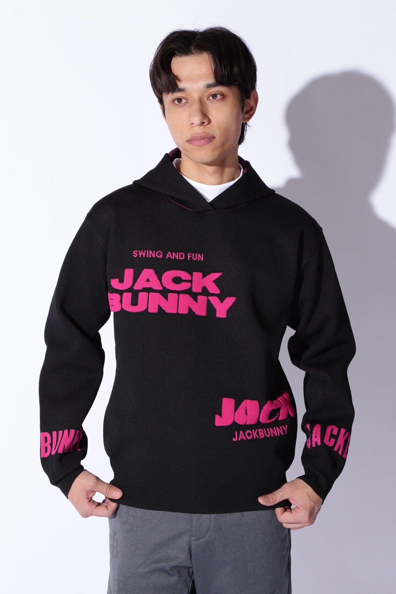 Jack Bunny!!｜ロゴジャガードニットフーディ | Rakuten Fashion(楽天