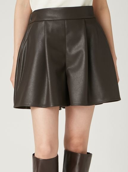 FRAY I.D｜レースヘムレザーライクショートパンツ | Rakuten Fashion