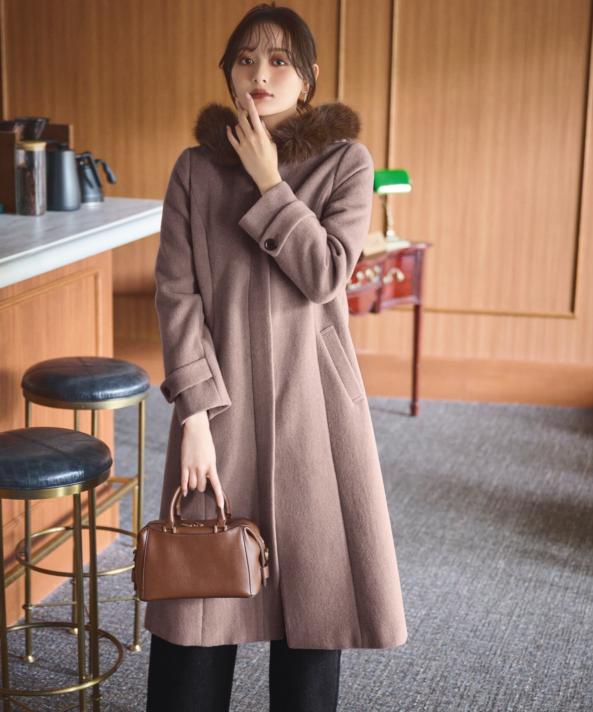 PROPORTION BODY DRESSING｜フードフェイクファーコート 24AW