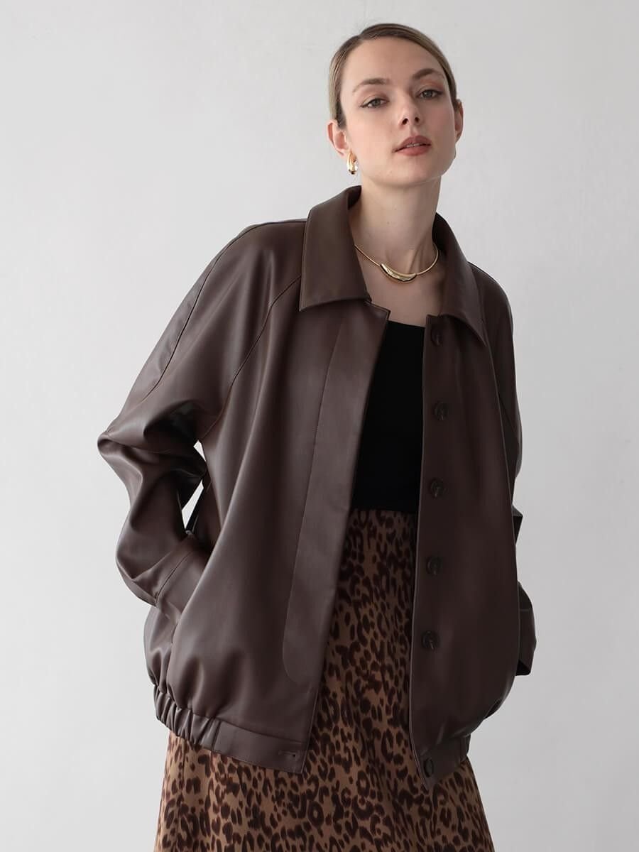 LASUD｜レザーライクオーバーブルゾン | Rakuten Fashion(楽天