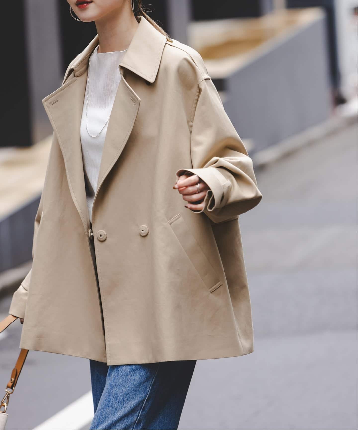 NOBLE｜《WEB限定追加》コットンダブルクロスハーフコート | Rakuten