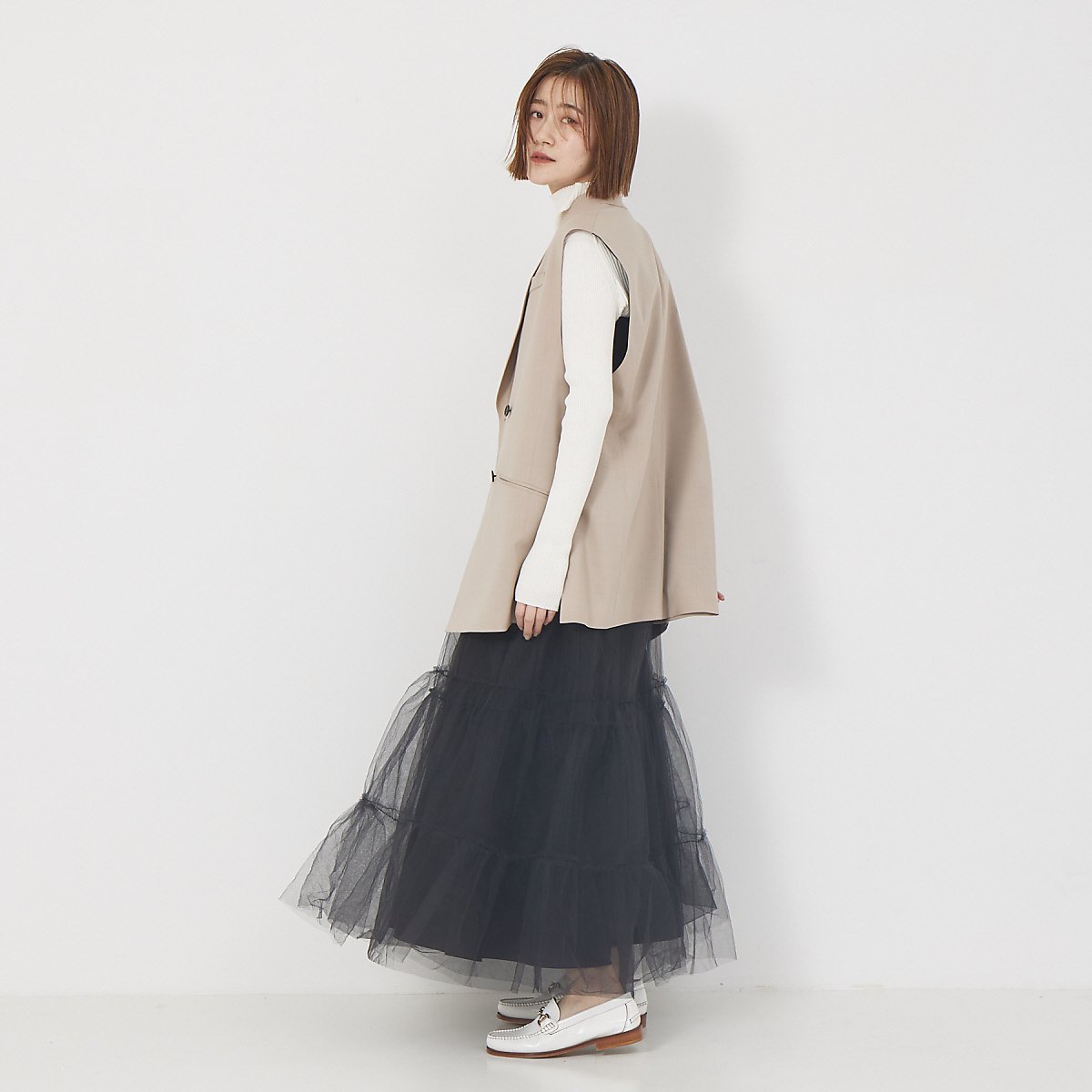 Rouge vif la cle｜4WAYチュールコンビスカート | Rakuten Fashion