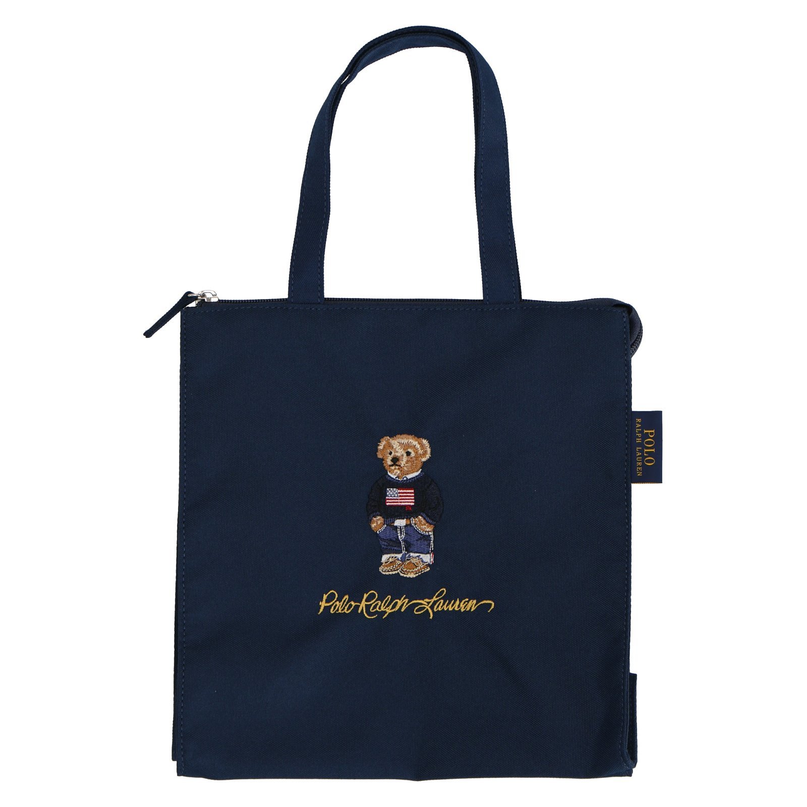 Polo Bear刺繍の黒トート カートバッグ Polo Bear刺繍の黒トート
