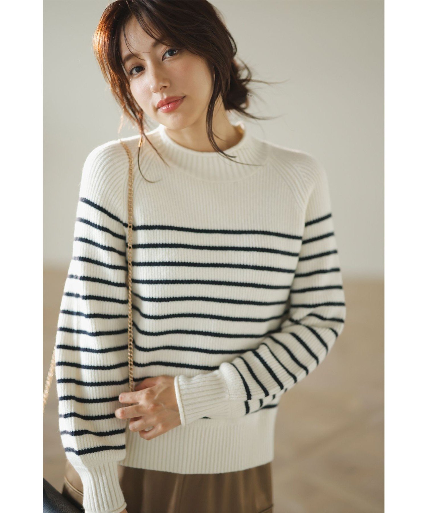 ANY SIS｜【洗える】ハイネックボーダー ニット | Rakuten Fashion