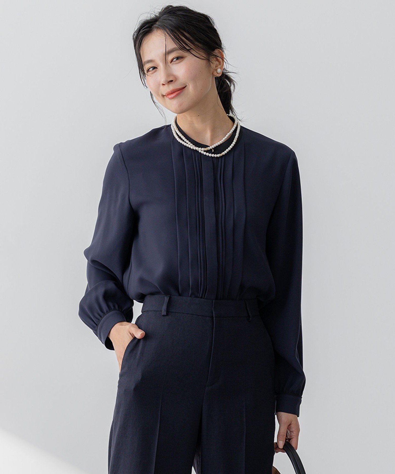 23区｜【吸水速乾/UVケア/洗える】ストレッチクリアサテン バイカラー