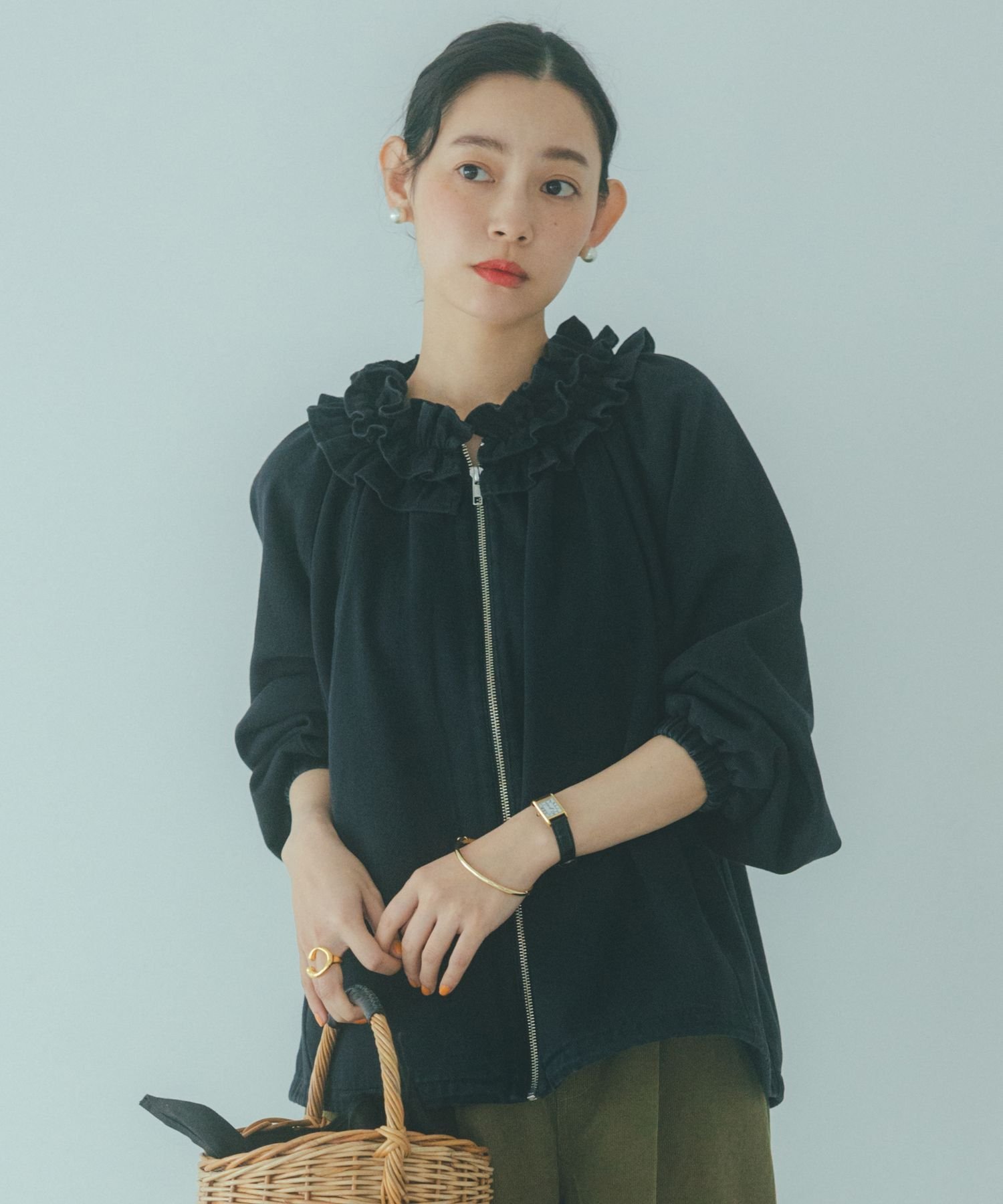 studio CLIP｜【新色・追加カラー予約】フリルカラー甘織りデニム