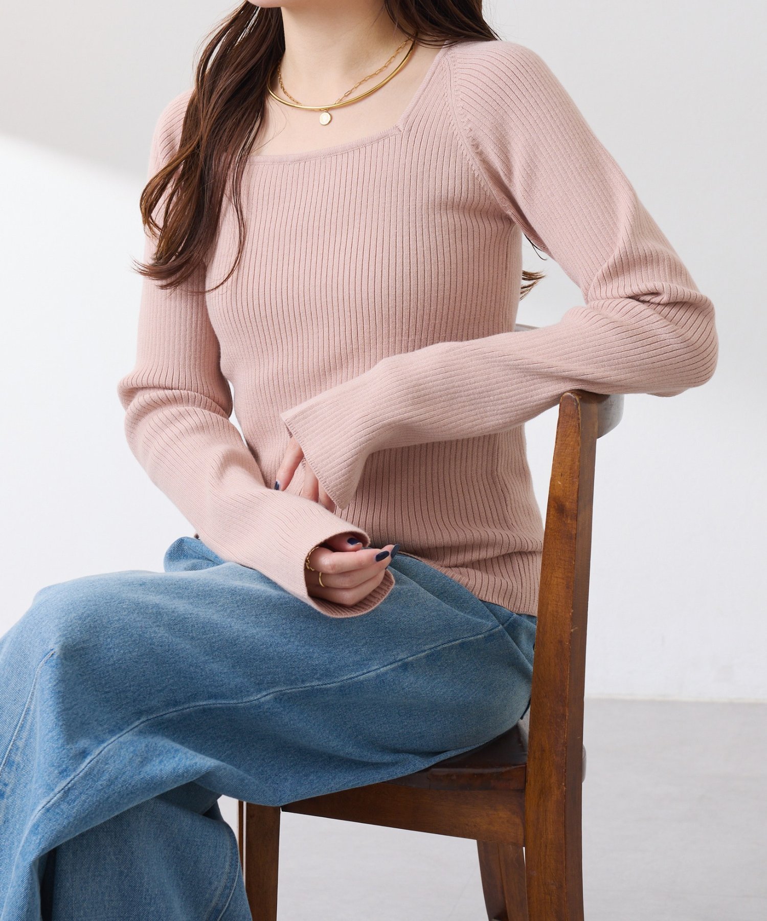 COLLAGE GALLARDAGALANTE｜深スクエアリブニット | Rakuten Fashion