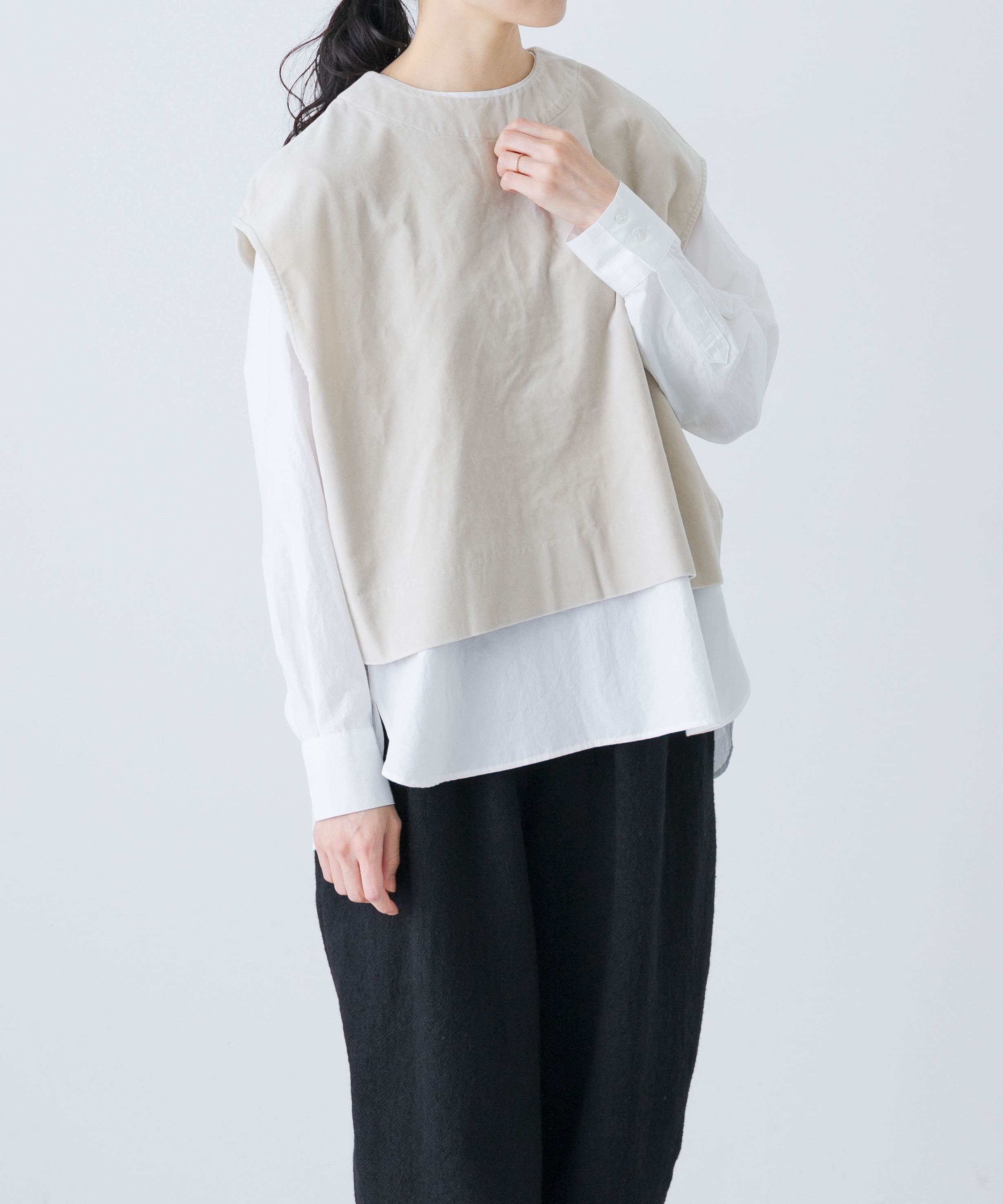 かぐれ｜コットンベルベット2WAYベスト | Rakuten Fashion(楽天