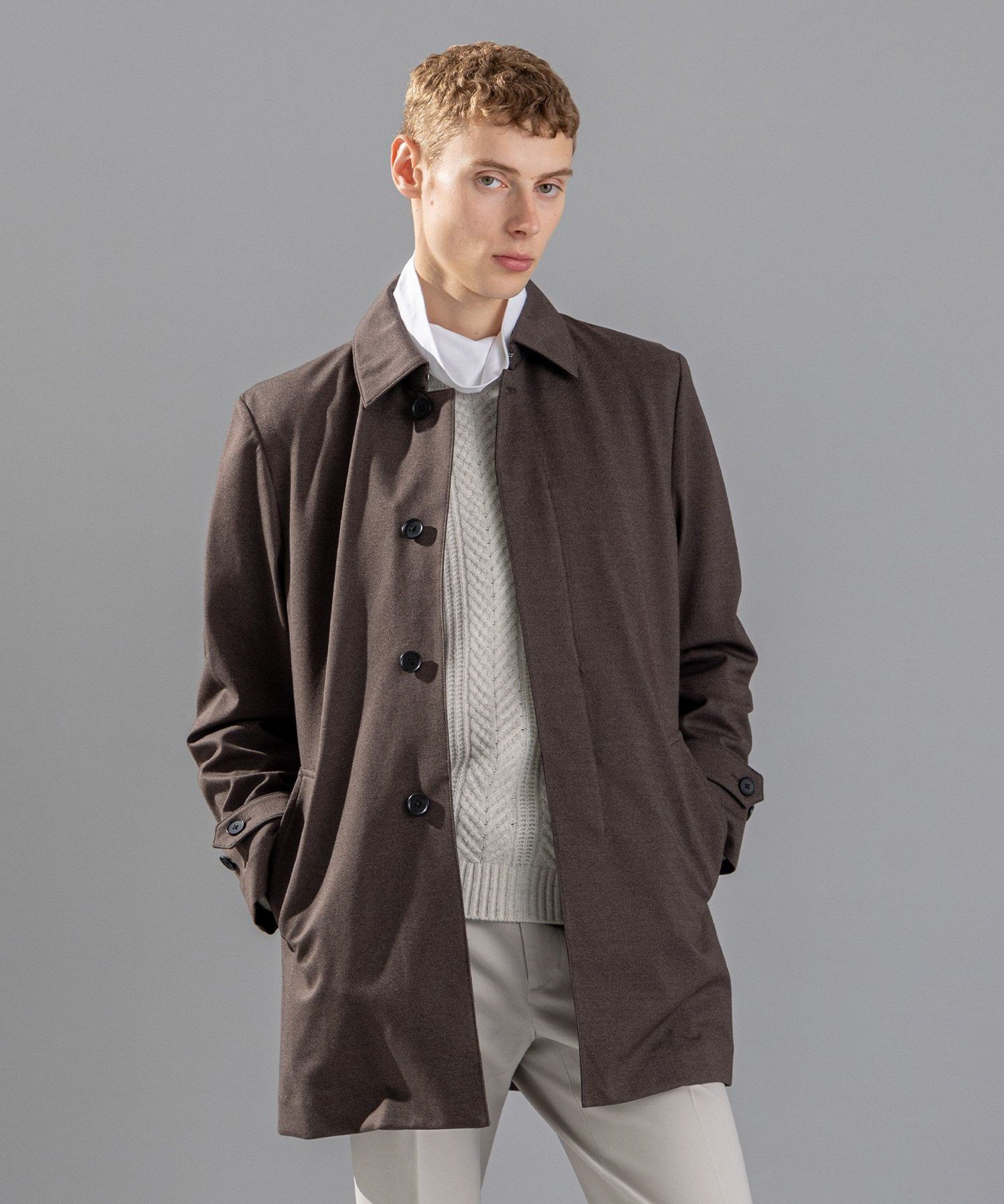 JOSEPH HOMME｜ムリネジャガードジャージー ステンカラーコート