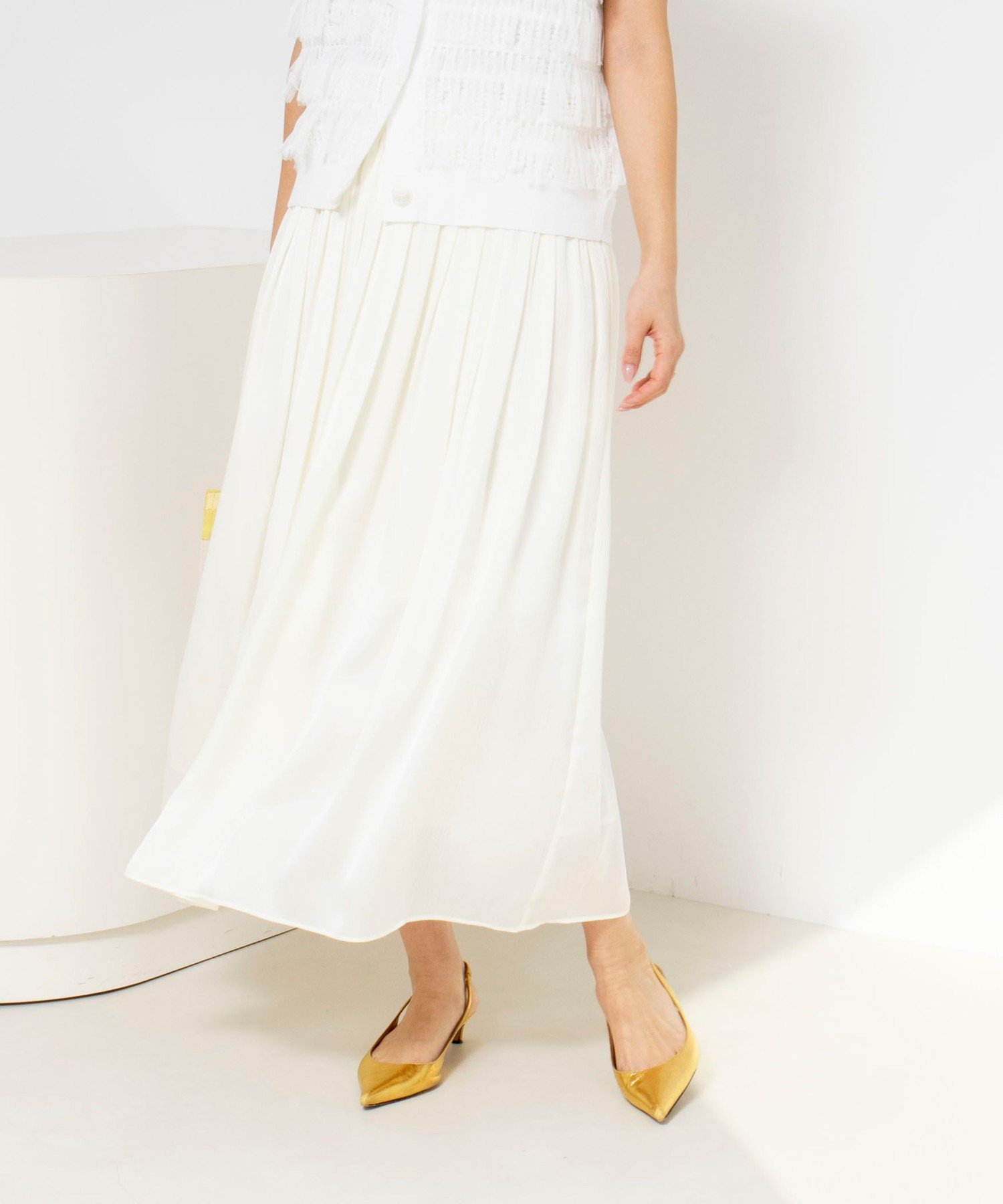 NOLLEY'S｜ウォッシャブルサテン楊柳ギャザースカート | Rakuten