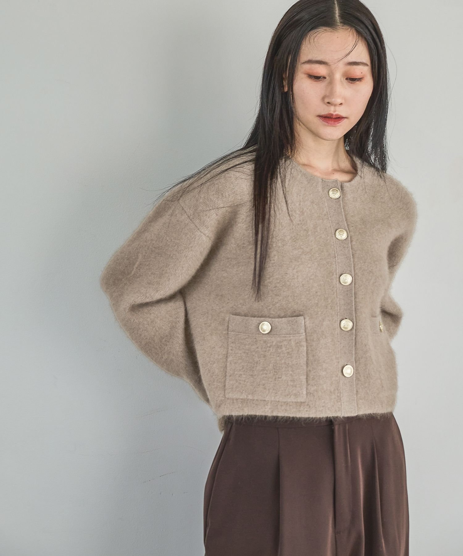 A part by｜CNラクーンコンキンボタンカーディガン | Rakuten Fashion