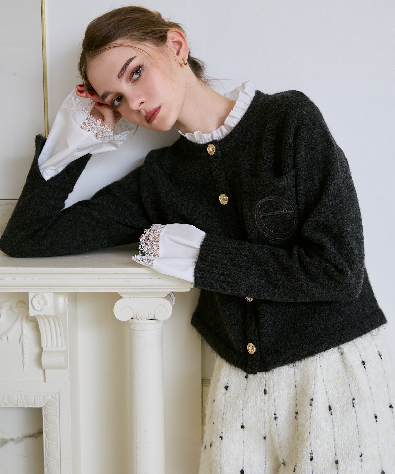 EIMY ISTOIRE｜Attachedcollrモヘアカーディガン | Rakuten Fashion