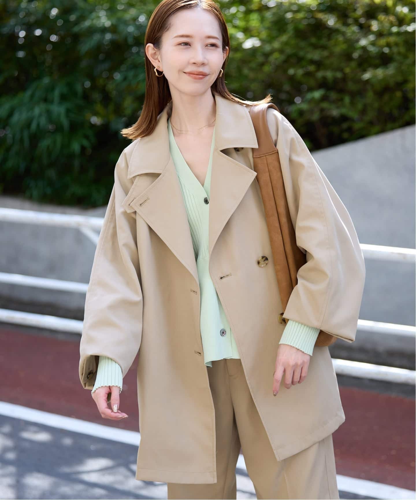 SLOBE IENA｜《セットアップ対応可》撥水ミドルトレンチコート