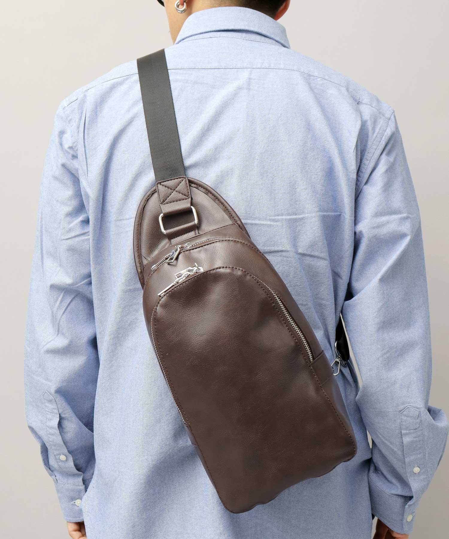 A.M.S.｜ボディバッグ ショルダーバッグ メンズ 斜めがけ スプリット