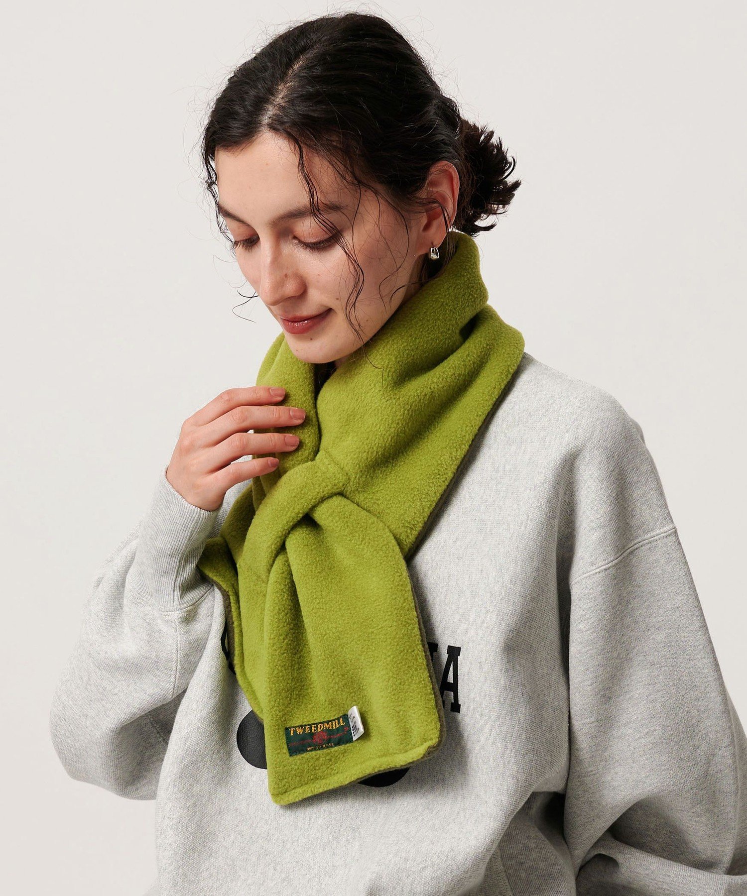 Y’s ワイズ マフラー ストール ウール１００％ 緑系 オリーブ B2865 Filomo]極やわカシミヤ100％マフラーストール （ライムグリーン