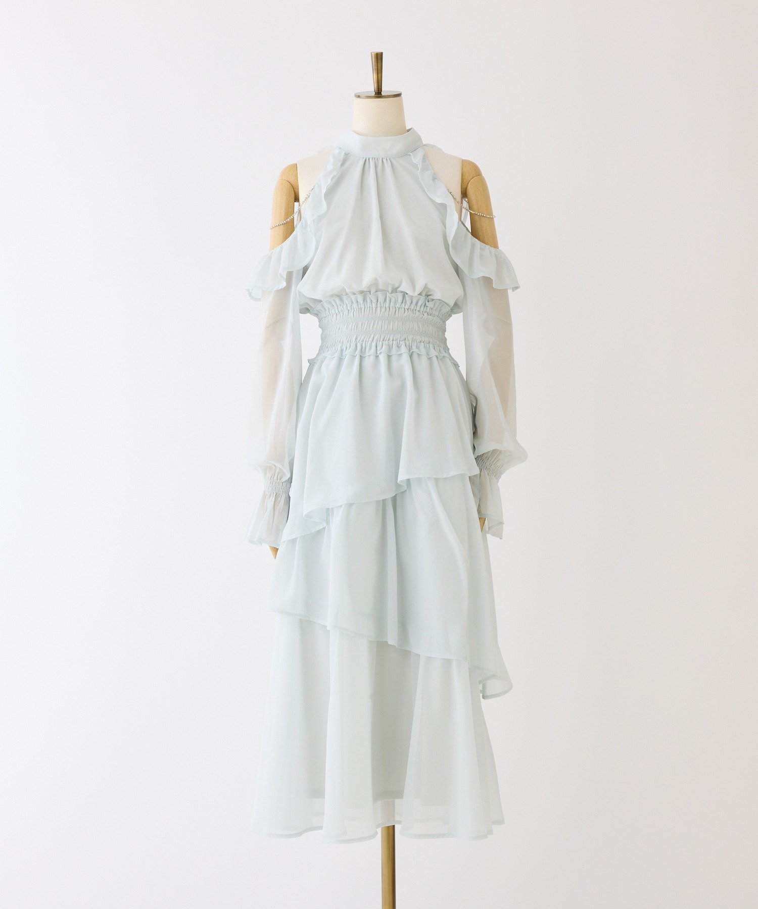 one after another NICE CLAUP｜アメスリティアードロングワンピース