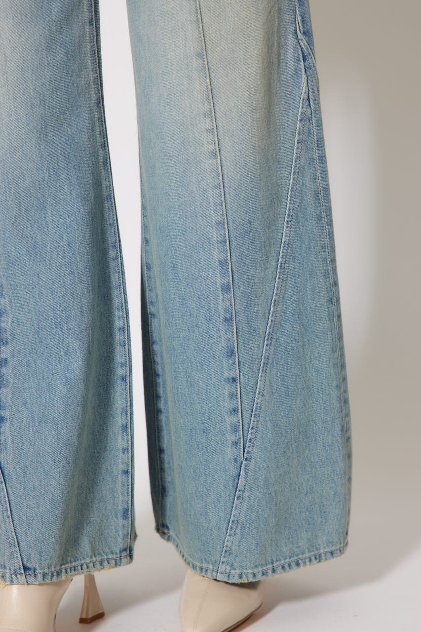 rienda｜フロントボタンデザインハイウエストデニムパンツ | Rakuten