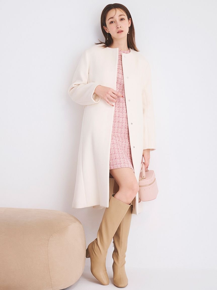 CELFORD｜カシミヤ混ノーカラーコート | Rakuten Fashion(楽天