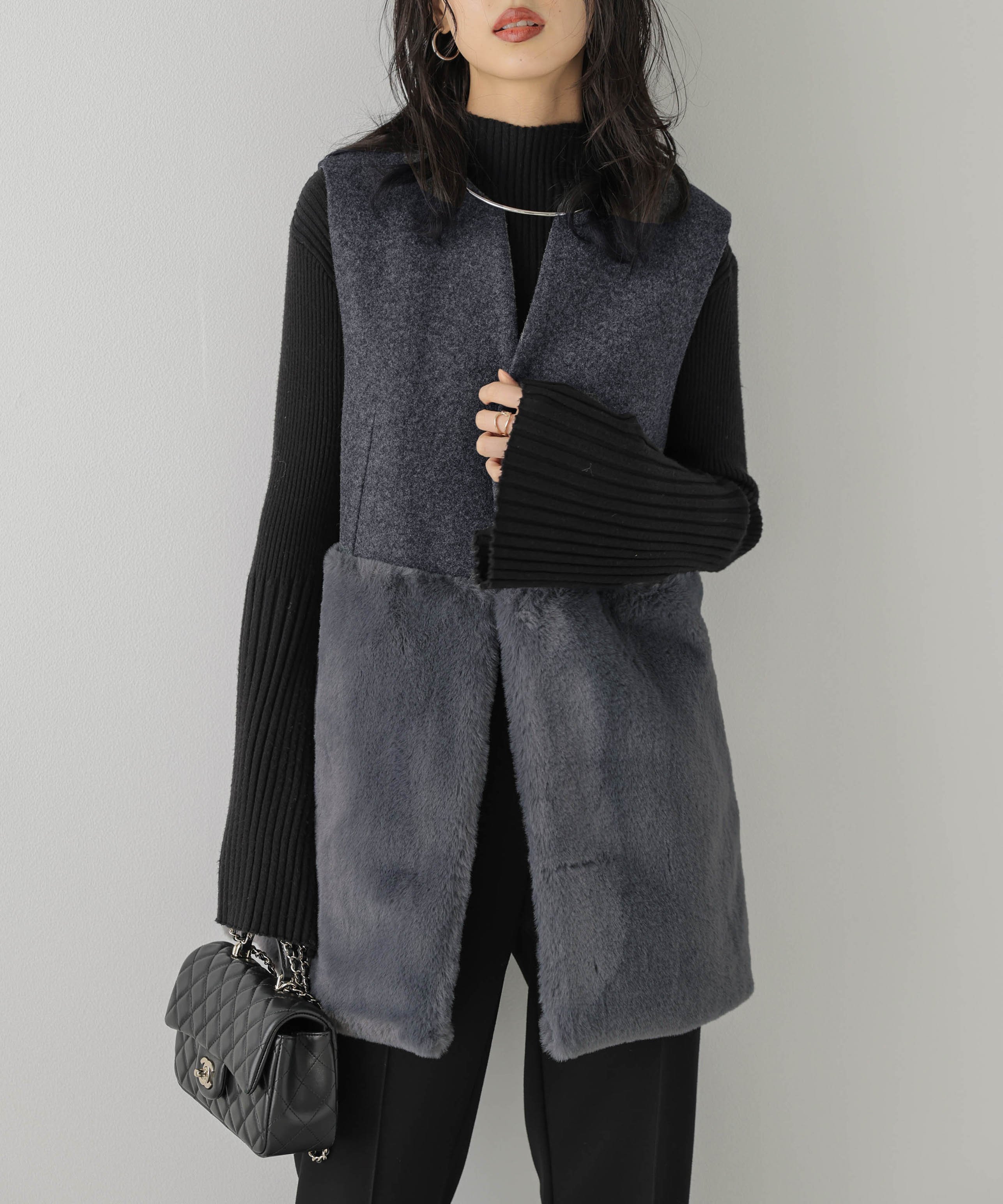 Lajour｜エコファーロングジレ | Rakuten Fashion(楽天ファッション