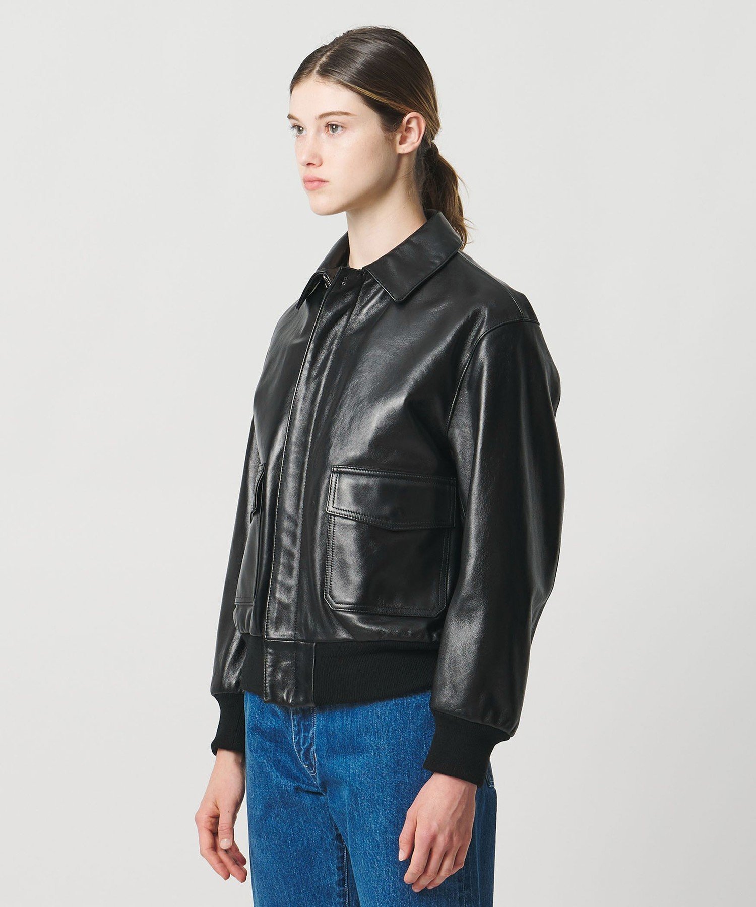 LOEFF / ラムレザー フライトジャケット黒　サイズ:2 UNITED ARROWS｜<LOEFF>ラムレザー フライトジャケット UNISEX