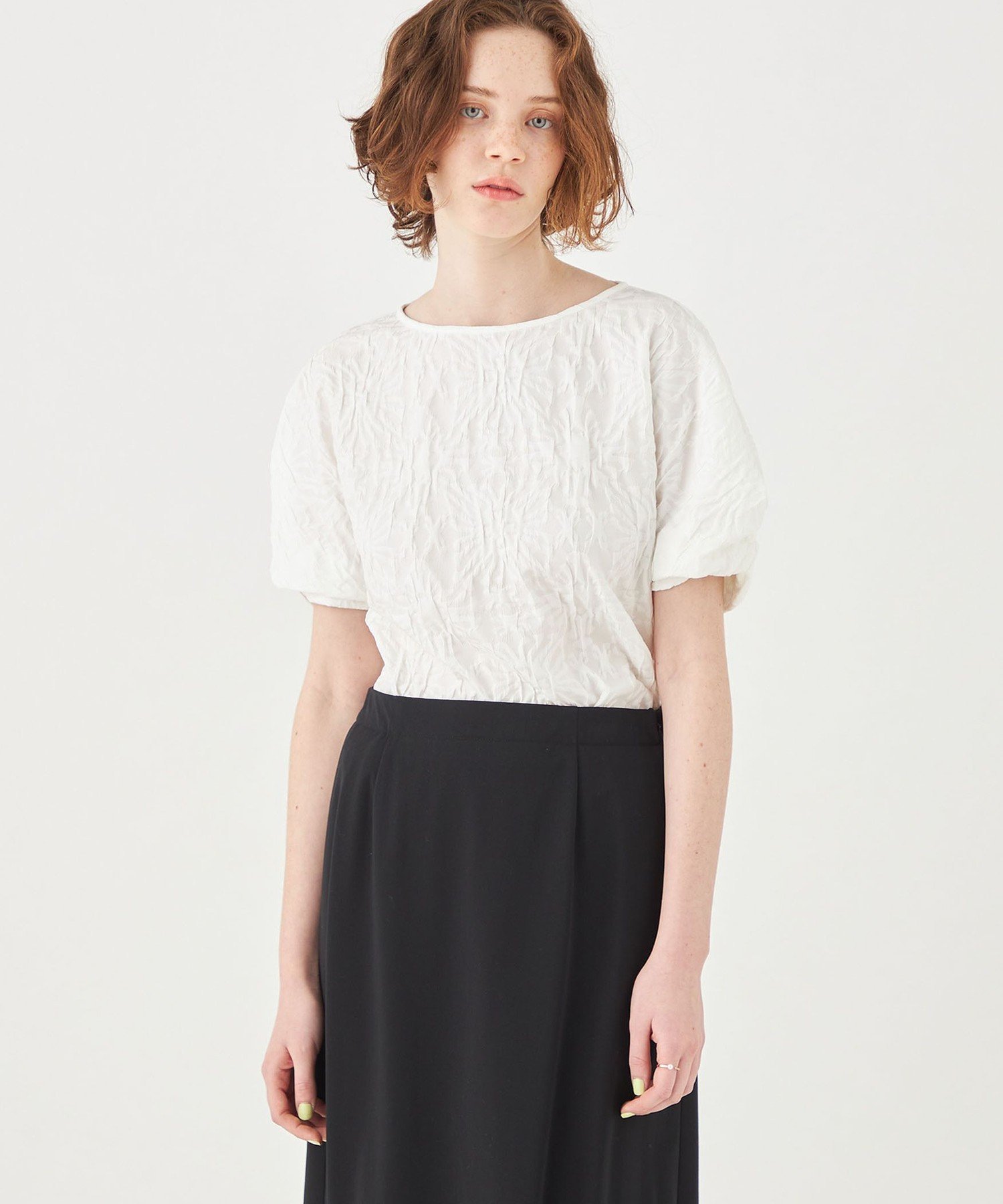 TOMORROWLAND｜フラワージャカード ツイストスリーブブラウス