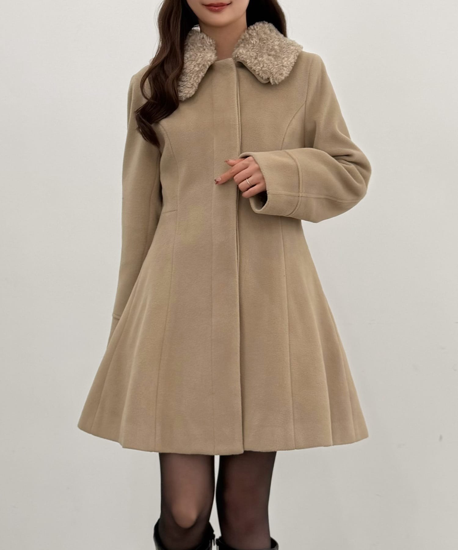 JUNOAH｜CENEA 2wayカラーウエストシェイプミドルコート | Rakuten