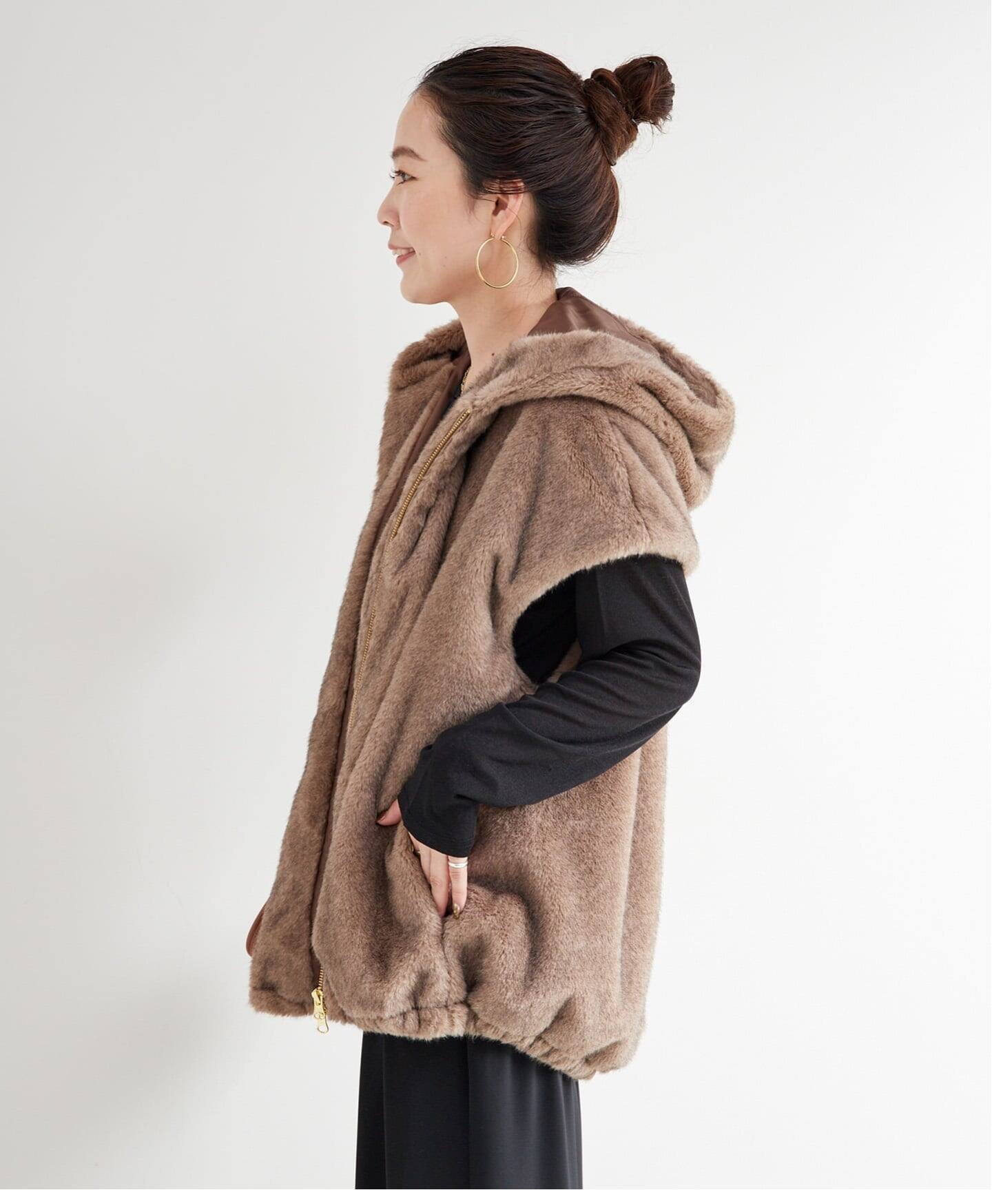 B.C STOCK｜《追加》【WEB+一部店舗限定】手洗い可 / フード付きミンク