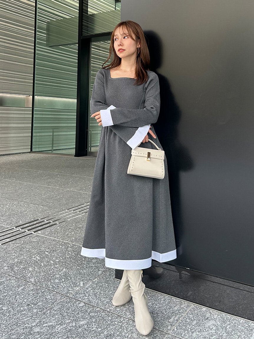 CELFORD｜ベルスリーブホールガーメントニットワンピース | Rakuten