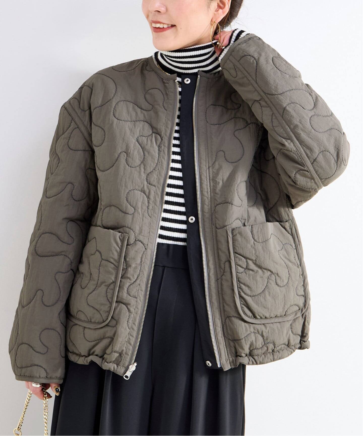 B.C STOCK｜保温性 / ナイロンタフタ / 刺繍キルトリバーシブル