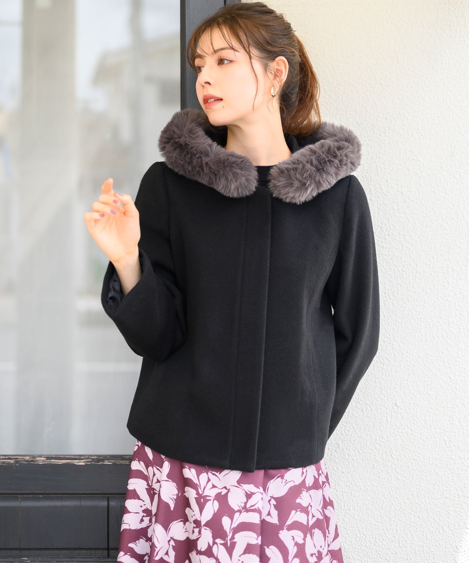 MISCH MASCH｜美シルエットで大人気!フードファー付きショートコート