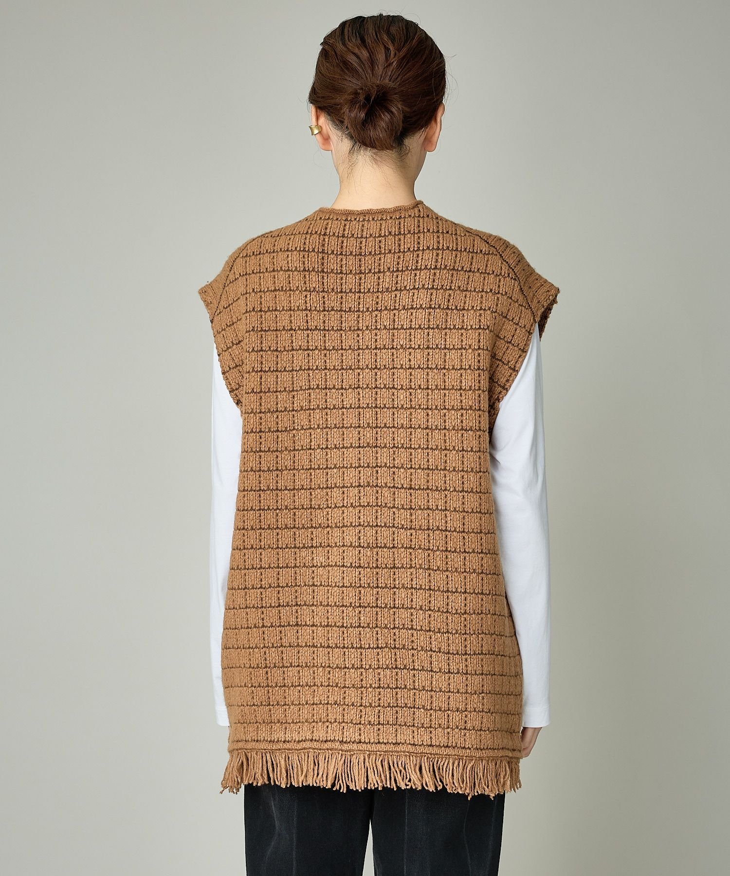 Curensology｜ツイーディフリンジニットベスト | Rakuten Fashion(楽天
