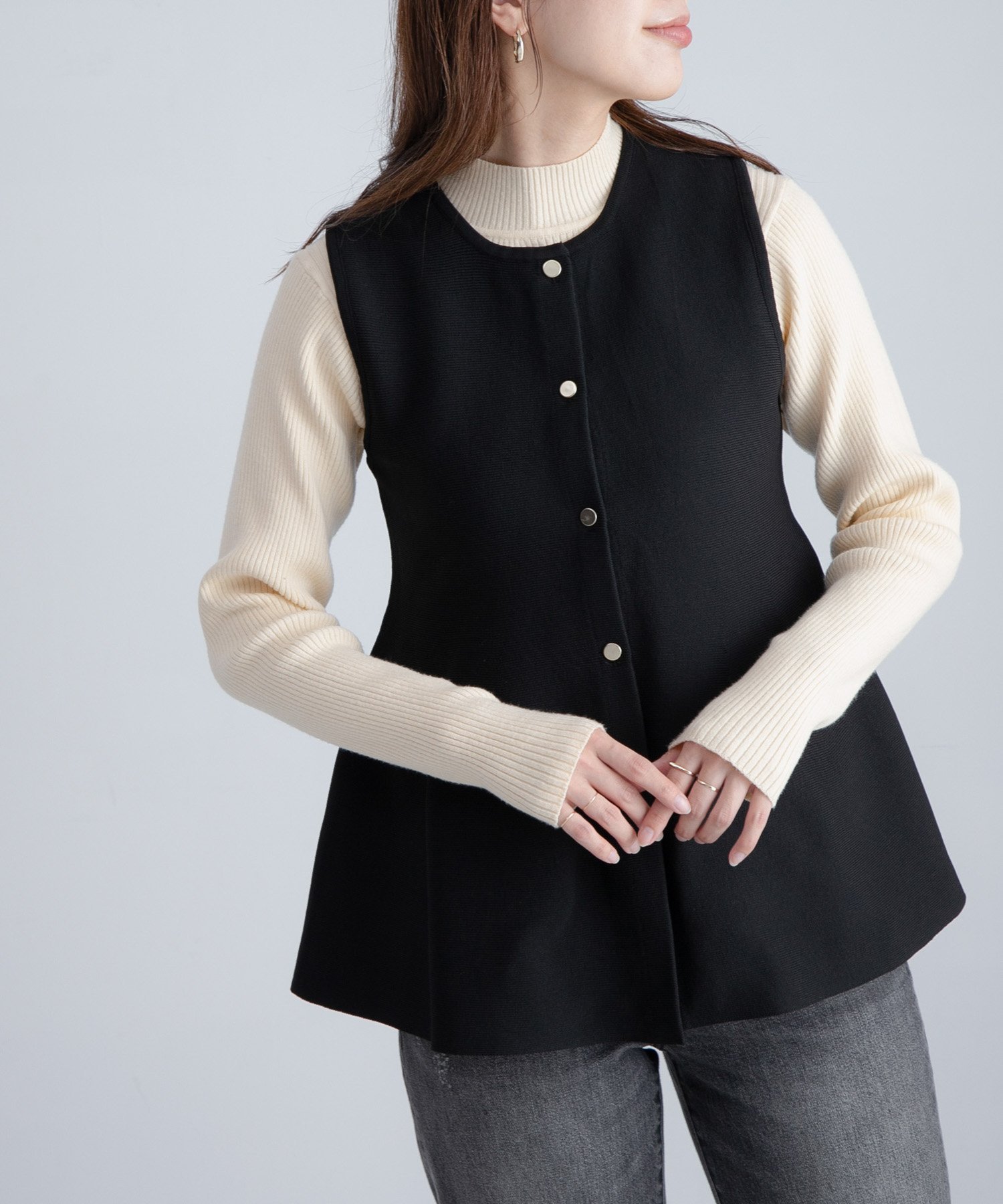 Sonny Label｜『WEB限定』2WAYペプラムニットベスト | Rakuten Fashion