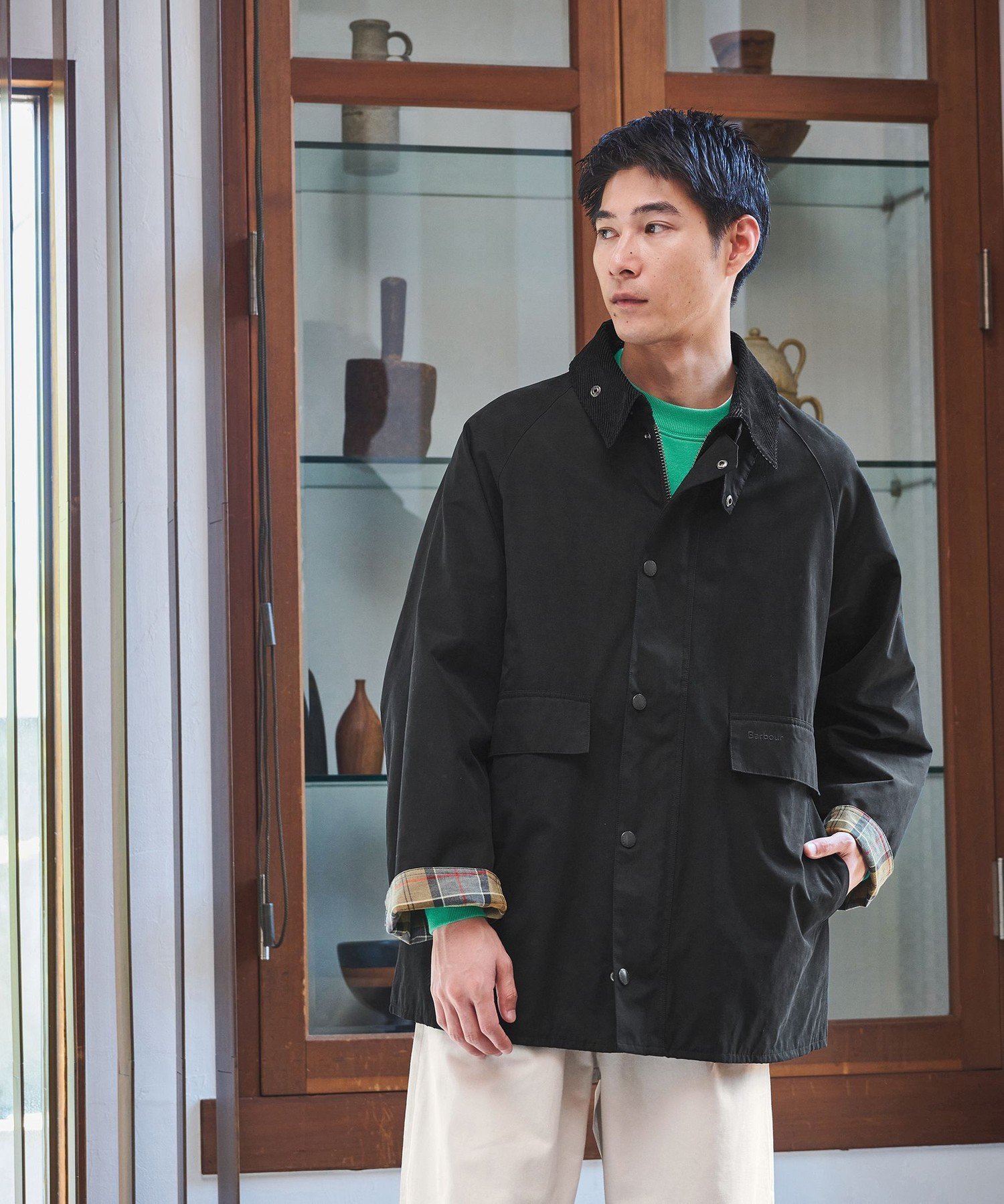 グリーンレーベルリラキシング　Barbour BEDALE JACKET green label relaxing × Barbour 別注 パデッド オーバーサイズ BEDALE